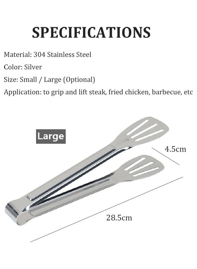 Stainless Steel Cooking Tong Barbecue Tool silver 28.50*1.70*4.40cm - Image 2