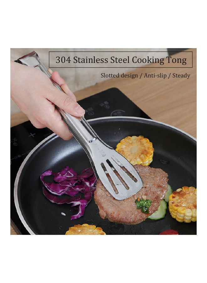 Stainless Steel Cooking Tong Barbecue Tool silver 28.50*1.70*4.40cm - Image 5