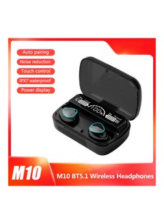 M10 Wireless In-Earbuds With Mic And Charging Case Black