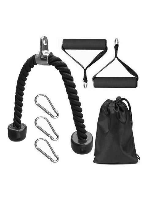 7-Piece Training Pull Down Rope Exercise Handles Carabiner Clips Set
