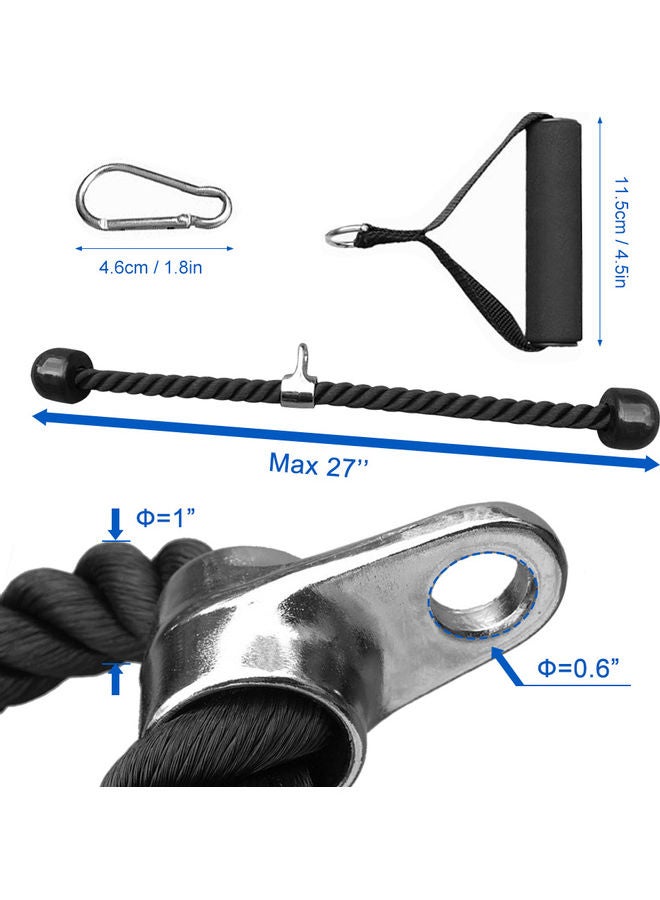 7-Piece Training Pull Down Rope Exercise Handles Carabiner Clips Set