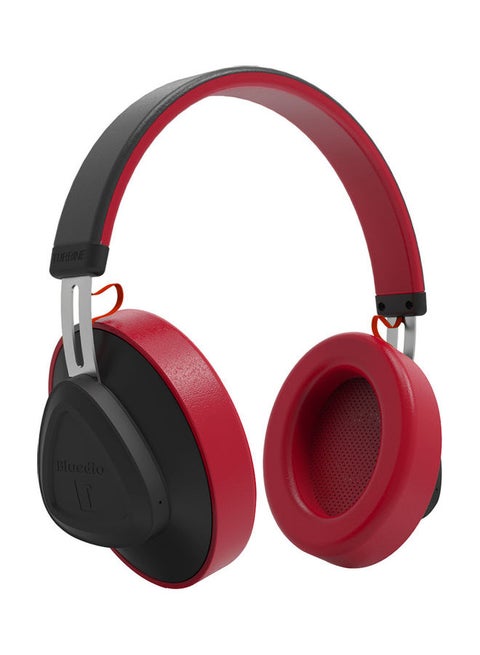 TM Wireless Bluetooth Headset Noise Cancelling Stereo Sports Headset with Microphone Monitor 57mm Drive Unit Red
