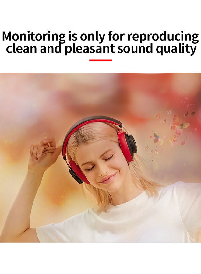 Bluedio - TM Wireless Bluetooth Headset Noise Cancelling Stereo Sports Headset with Microphone Monitor 57mm Drive Unit Red - Image 1