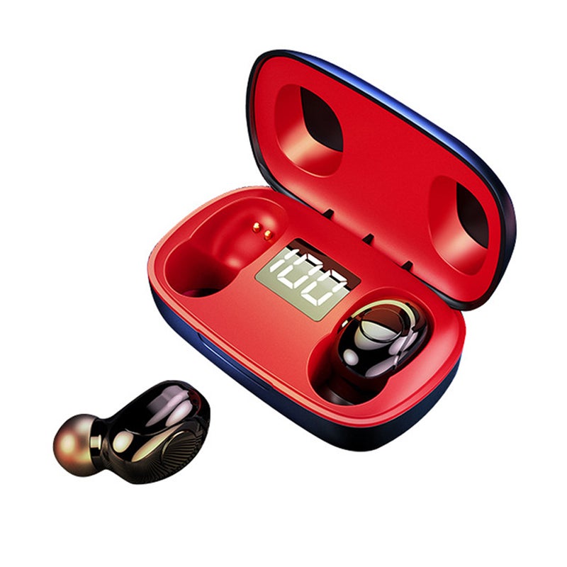 Generic - S9 Portable Headphones TWS Earphone BT Earphones 5.0 Wireless Headset Sports Earbud with Charge Box Red - Image 1