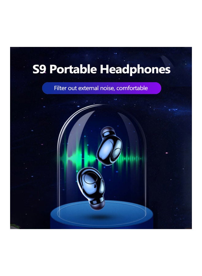 Generic - S9 Portable Headphones TWS Earphone BT Earphones 5.0 Wireless Headset Sports Earbud with Charge Box Black - Image 1