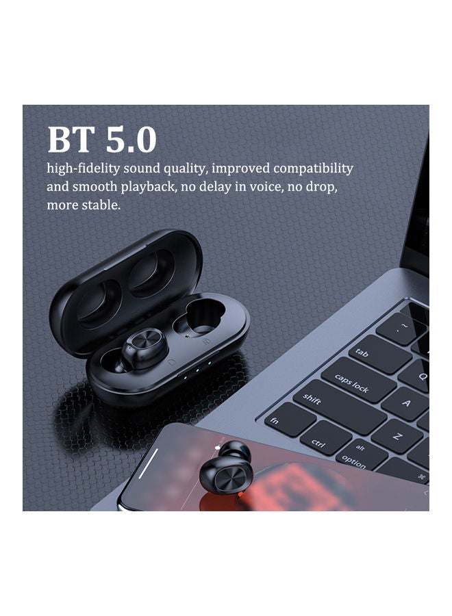 Generic - Portable Headphones TWS Earphone BT Earphones 5.0 Wireless Headset Sports Earbud with Charge Box Black - Image 1