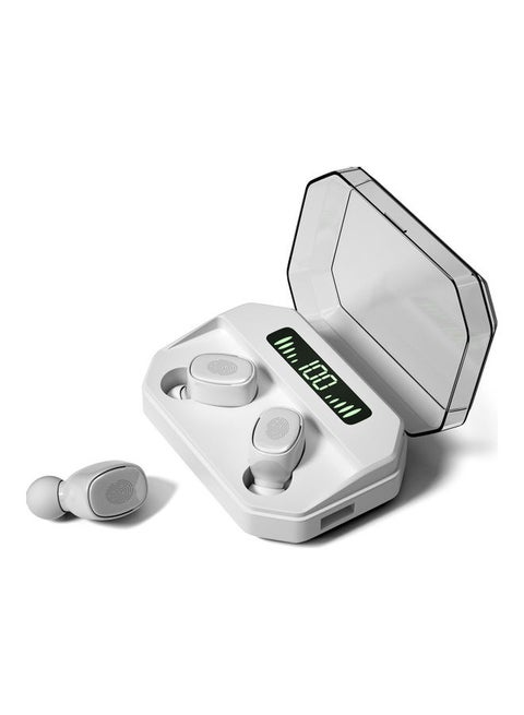Bluetooth 5.0 TWS Headphones True Wireless Earphones Noise Cancelling Touch Control IPX7 Waterproof Invisible Earbuds Sports Headset with LED Digital Display Charging Case White