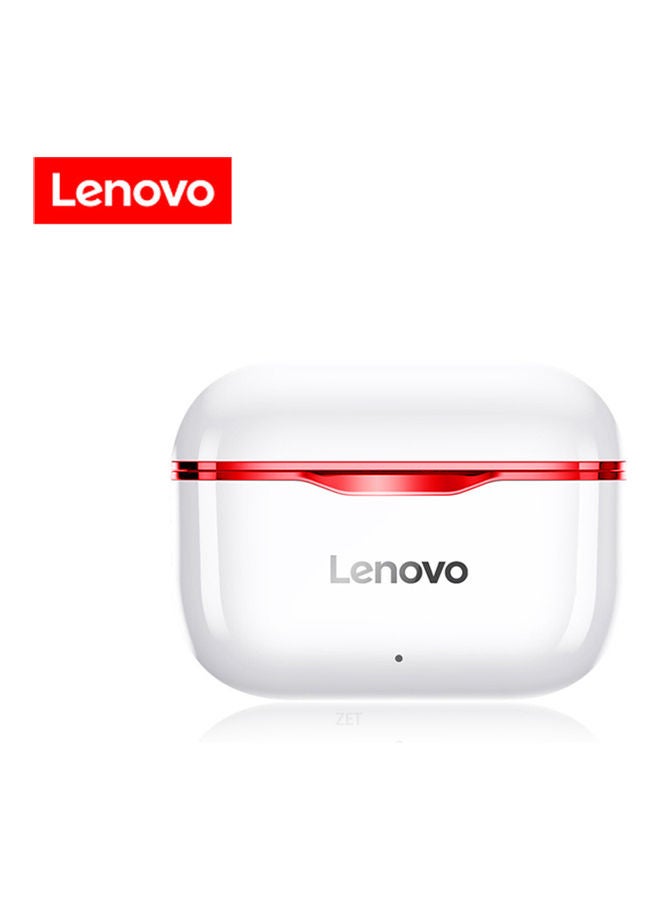 Lenovo LP1 TWS Earbuds True Wireless BT Headphone In-ear Sports Earbuds IPX4 Waterproof Headphone with Touch Control White/Red - Image 4