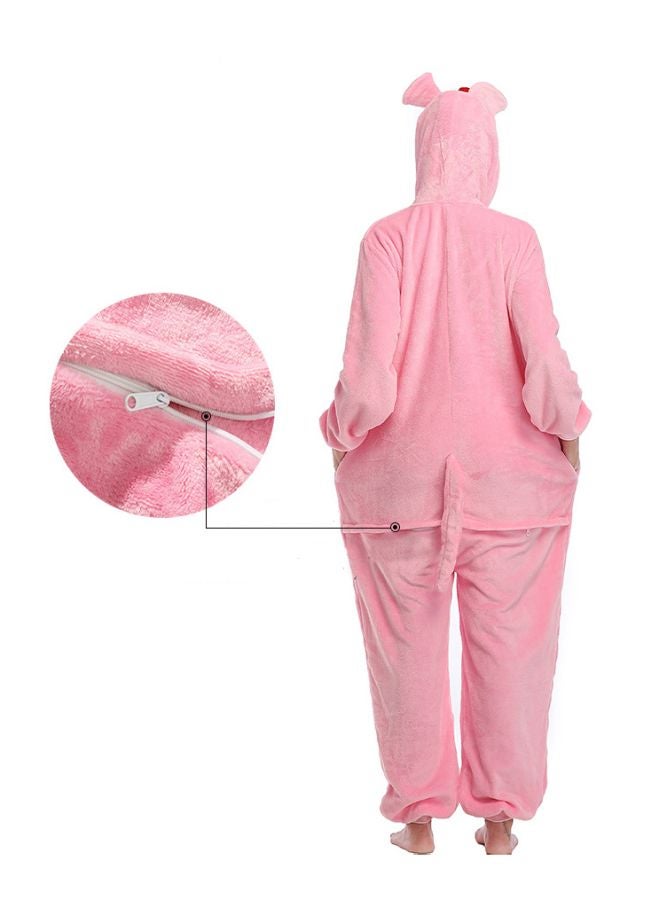 QiaoKai Animal Patterns Hooded Comfy Onesie Pink  - Image 2