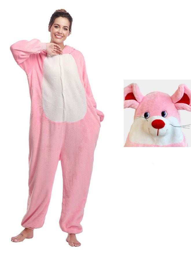 QiaoKai Animal Patterns Hooded Comfy Onesie Pink  - Image 3