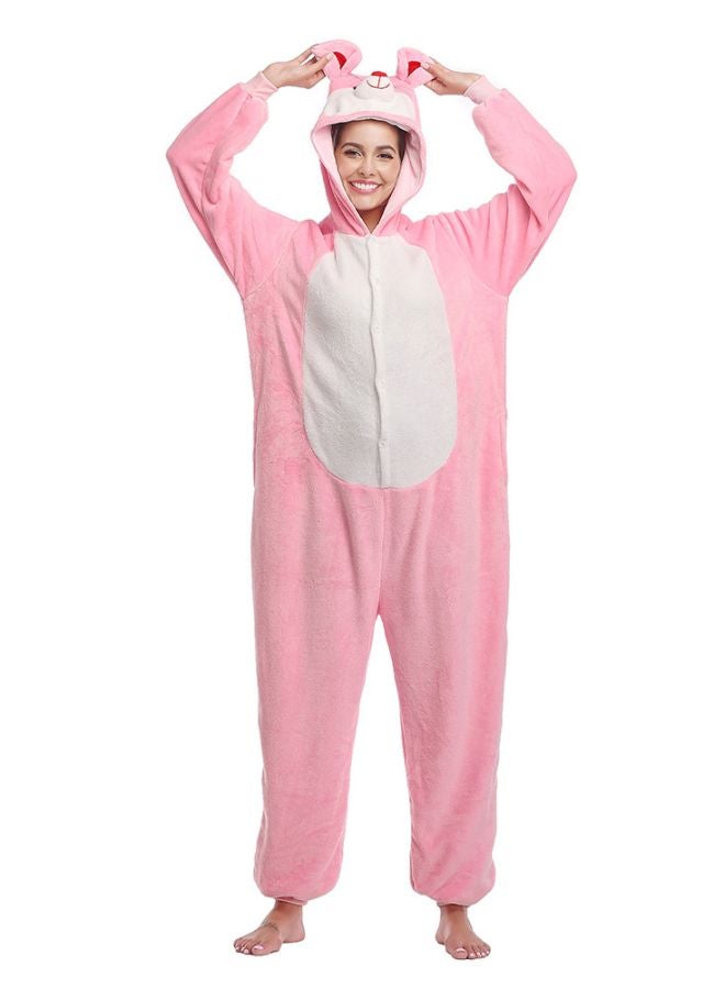 QiaoKai Animal Patterns Hooded Comfy Onesie Pink  - Image 4