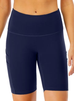 Elasticated Waist Solid Tights Blue