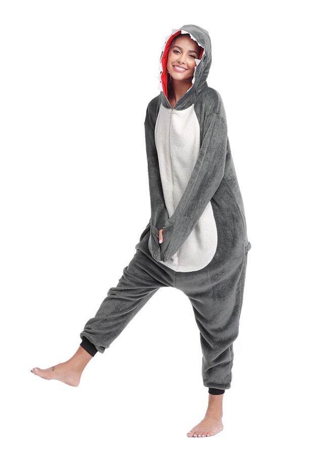 QiaoKai - Shark Designed Onesie Grey - Image 1
