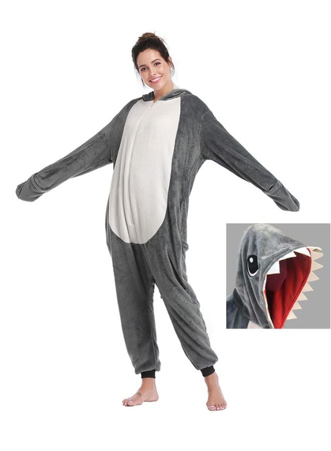 QiaoKai - Shark Designed Onesie Grey - Image 1