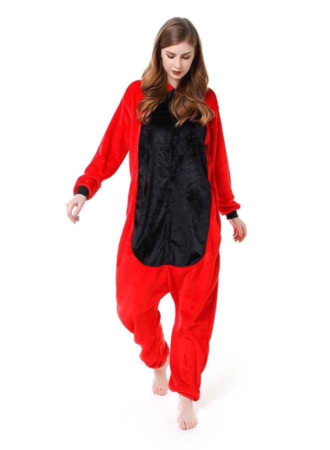 QiaoKai - Dinosaur Cartoon One Piece Pajama Red - Image 1