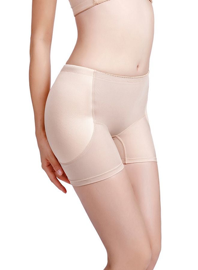 QiaoKai - Stretch Slimming Shapewear With Hip Padding Beige - Image 1