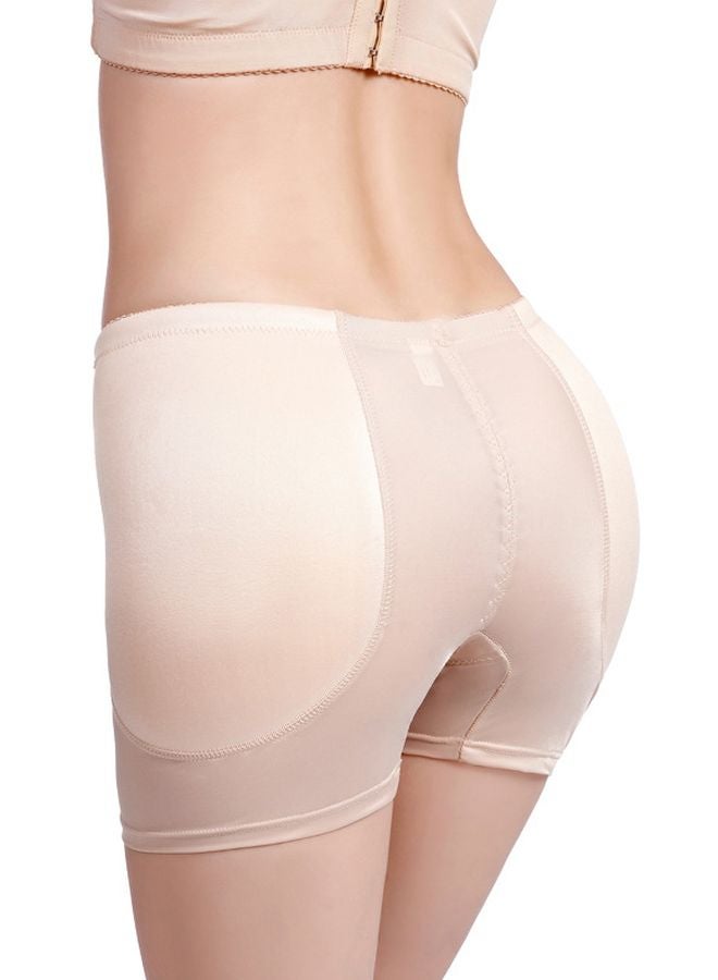 QiaoKai - Stretch Slimming Shapewear With Hip Padding Beige - Image 1