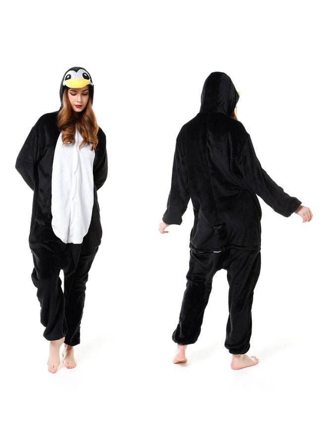 QiaoKai - Penguin Shaped Soft Comfy Onesie Black - Image 1