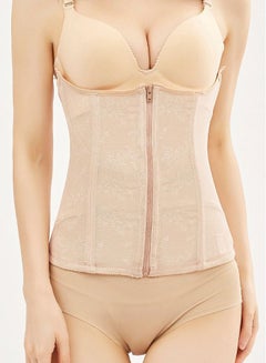 Postpartum Breathable Zipper Closure Slimming Corset Beige
