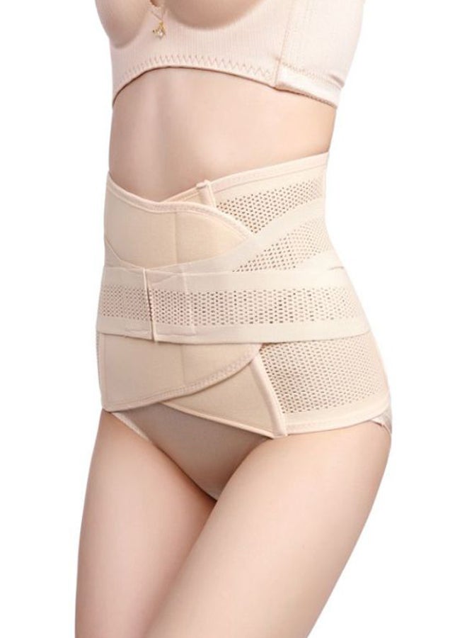 بيوينتي مشد تنحيف الجسم مزدوج الطبقات مدعّم بأربطة فولاذية بيج - Image 1