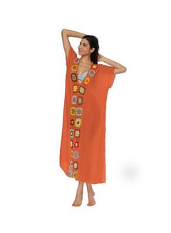 Beauenty Stitched Gown Dress Purple/Orange/Yellow 