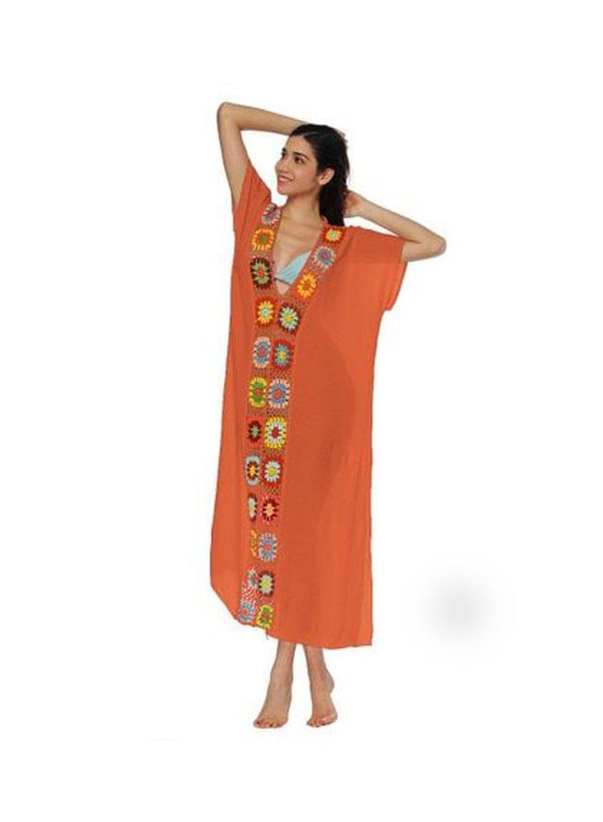 Beauenty Stitched Gown Dress Purple/Orange/Yellow 