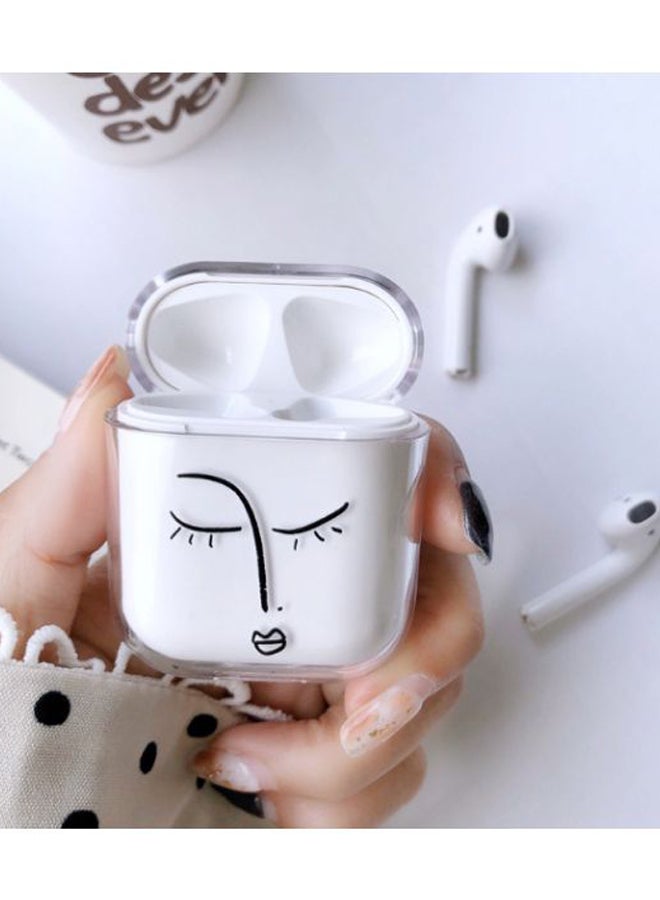 Beauenty Cute Face Printed Case Cover For Apple AirPods 1/2 Clear/Black  - Image 2