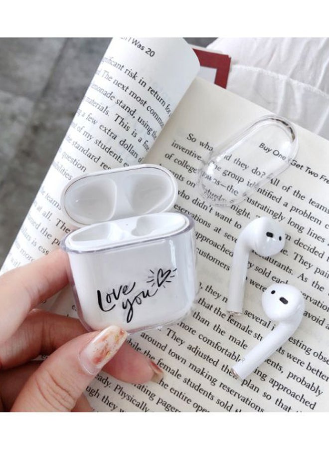 بيوينتي غطاء حماية واقٍ مزين بطبعة "Love You" لسماعات أبل آيربودز 1/2 شفاف/ أسود - Image 2