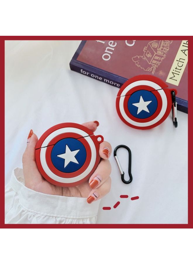 Beauenty Captain America Themed Case For Apple AirPods 1/2 Red/White/Blue - Image 2