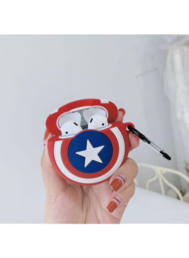 Beauenty Captain America Themed Case For Apple AirPods 1/2 Red/White/Blue - Image 3