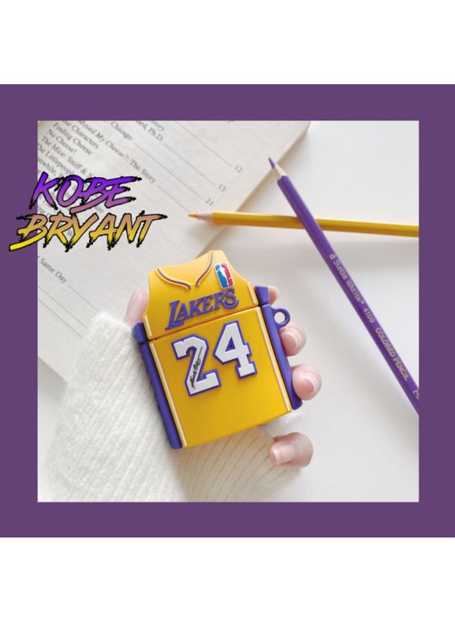 بيوينتي غطاء حماية على شكل قميص فريق ليكرز لسماعة أبل آيربودز 1/2 أصفر/أرجواني/أبيض - Image 2