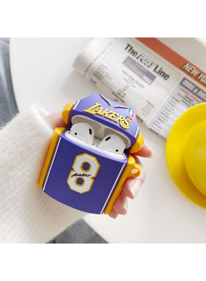 Beauenty Lakers 8 Jersey Themed Protective Case For Apple AirPods 1/2 Purple/Yellow/White - Image 2