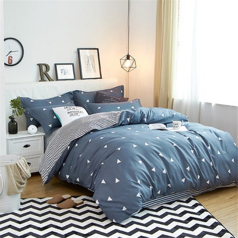 4-Pieces Simple Trend Style Bedding Set Polyester Multicolour 180x220cm