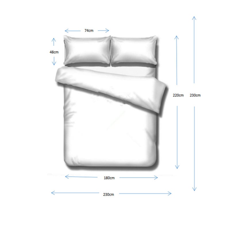 EHOME - 4-Pieces Simple Trend Style Bedding Set Polyester Multicolour 180x220cm - Image 1