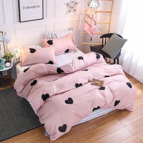 4-Pieces Super King Size Design Bedding Set Polyester Multicolour