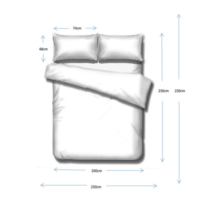 EHOME 4-Pieces Super King Size Design Bedding Set Polyester Multicolour - Image 2