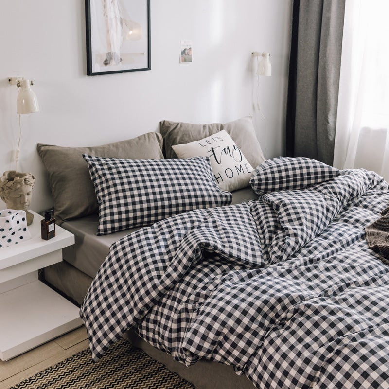 إيهوم طقم شرشف سرير مريح مقاس سوبر كينج بطبعة من 4 قطع قطن متعدد الألوان - Image 1