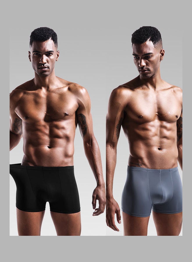 Generic - Men Solid Colour Thin Breathable Seamless Bulge Underwear Black - Image 1
