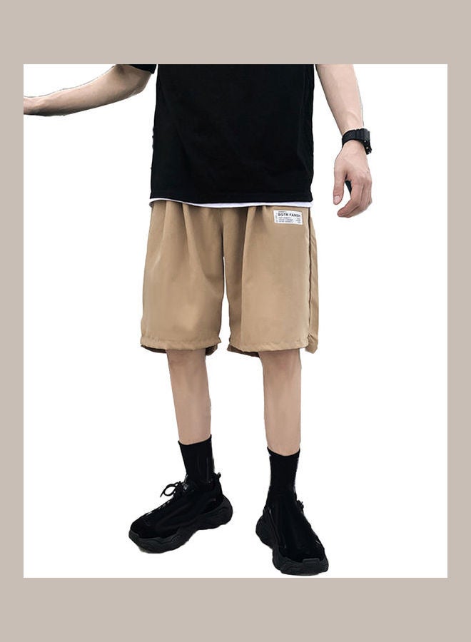 Fashion Men Loose Breathable Board Beach Sports Running Shorts Khaki - Image 1
