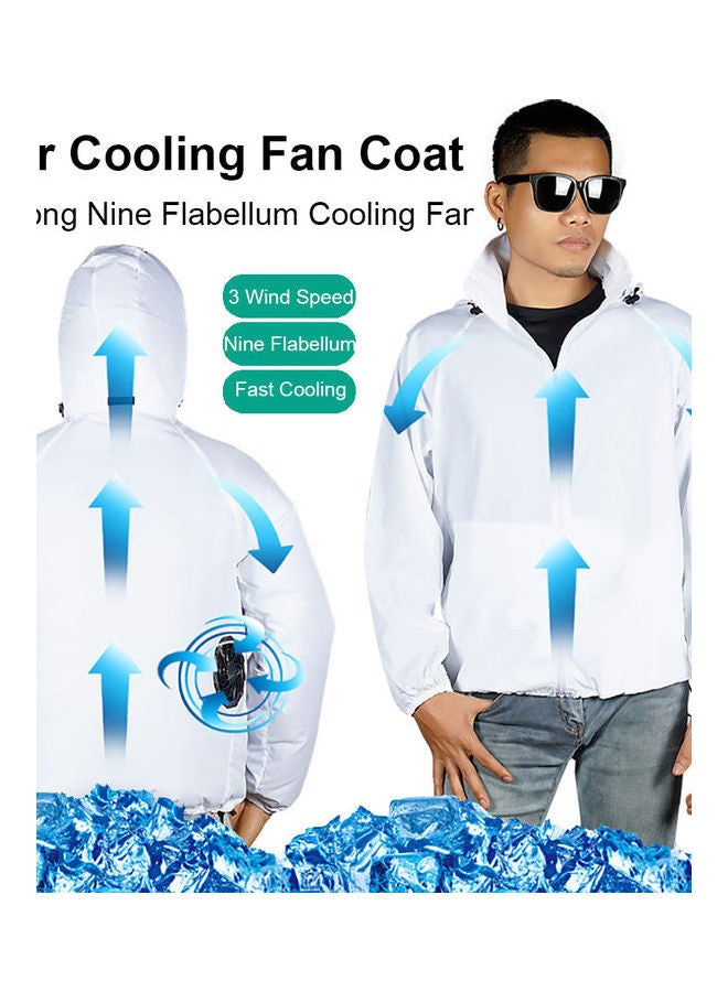 جاكيت بتصميم قميص مضاد للماء ومزود بغطاء للرأس أزرق داكن - Image 2