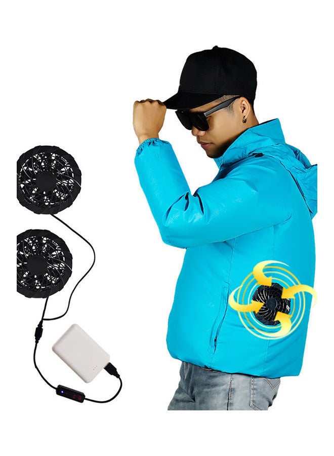 جاكيت بتصميم قميص مضاد للماء ومزود بغطاء للرأس أزرق داكن - Image 3