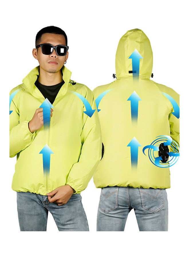 Hooded Waterproof Air ConditioningJacket Yellow  - Image 1