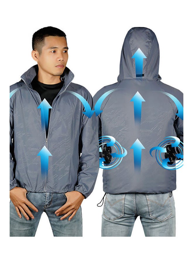 Hooded Waterproof Air ConditioningJacket Grey  - Image 1