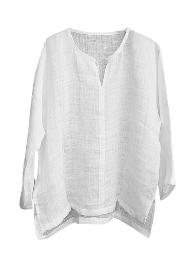 Solid Loose Fit T-Shirt White  - Image 1