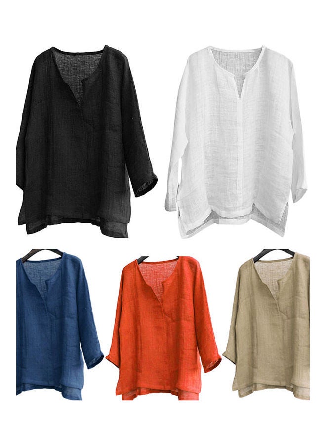 Solid Loose Fit T-Shirt White  - Image 4