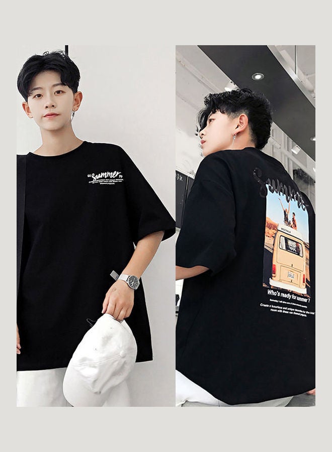 Summer Printed T-Shirt Black - v1606927963/N42695771V_4