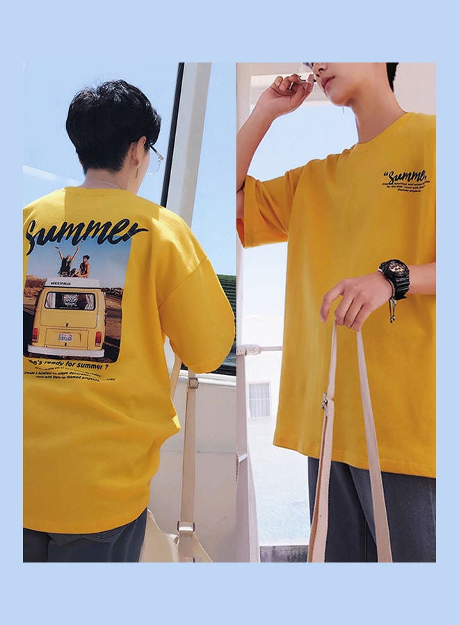 تيشيرت بطبعة كلمة "Summer" أصفر - Image 3