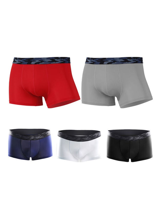Solid Elastic Breathable Boxers Black - Image 3