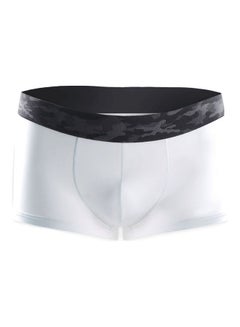Solid Elastic Breathable Boxers White