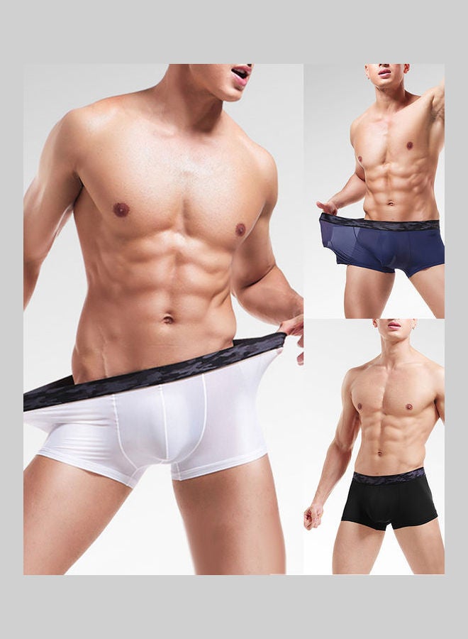 Generic - Solid Elastic Breathable Boxers White - Image 1
